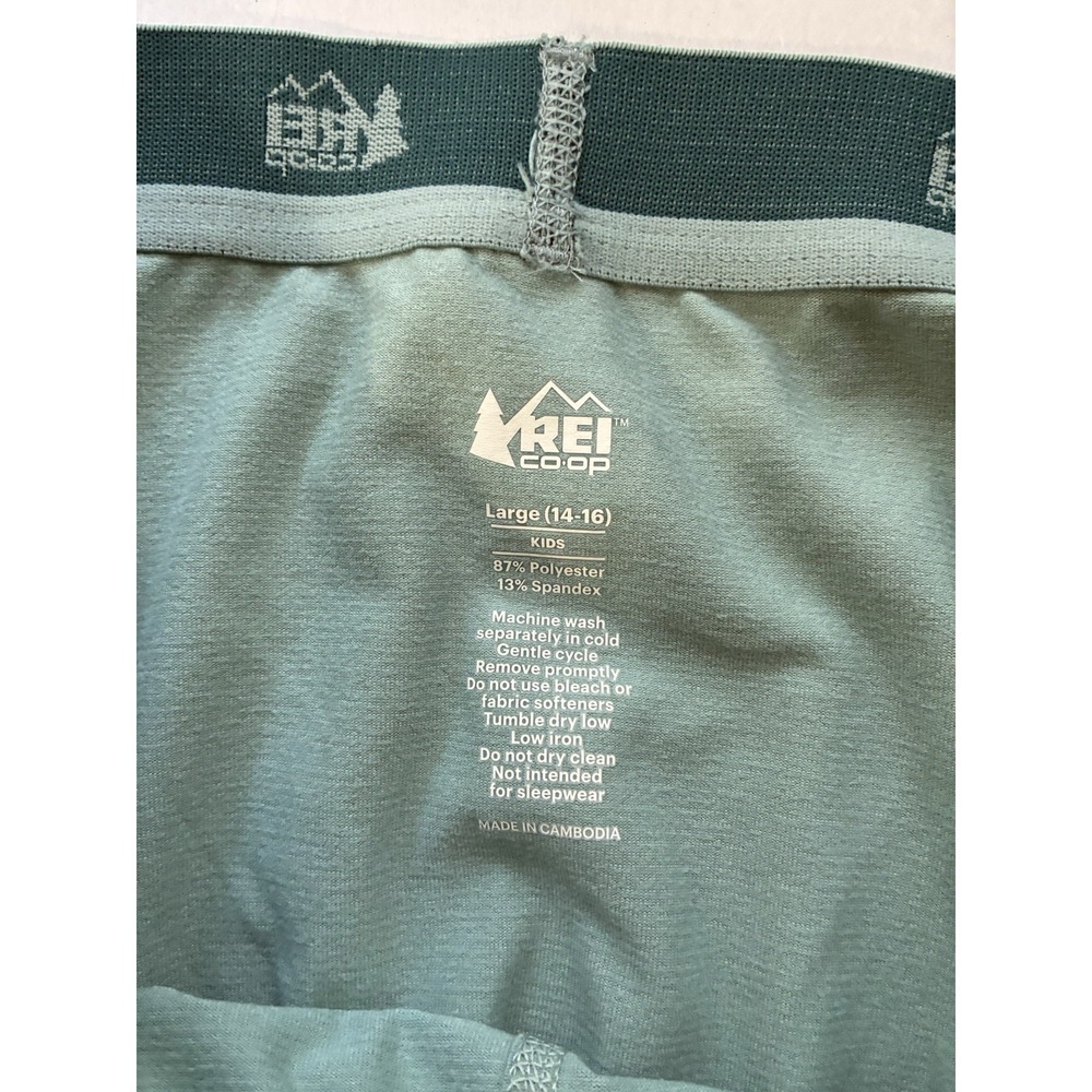 REI CO OP thermal Pants Sz 14/16 Green Outdoor Hiking Pull On - Picture 4 of 4
